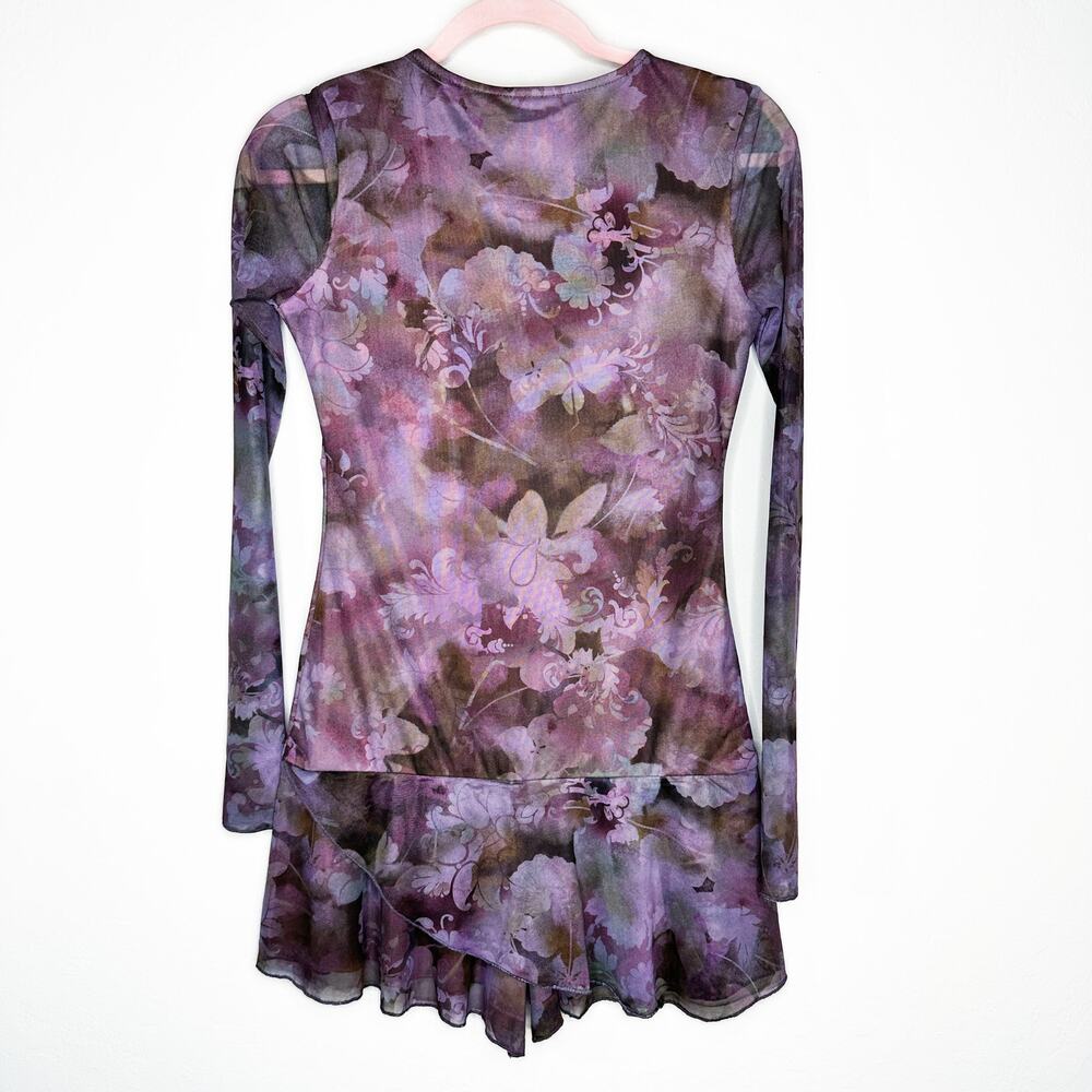 NWT Urban Outfitters Eva Floral Printed Mesh Playsuit Romper Mini Dress Medium - Picture 9 of 15